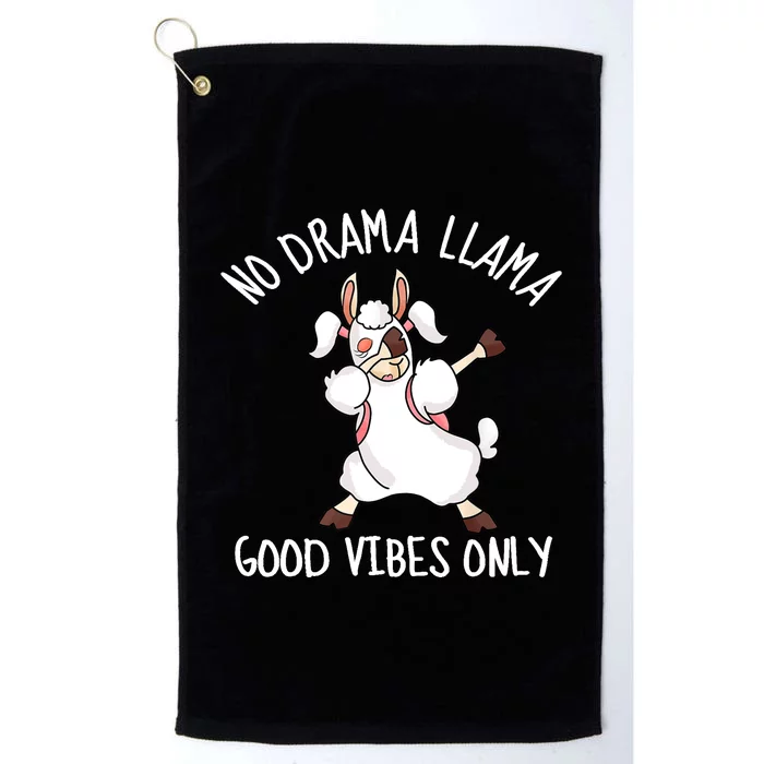 Llama Love Good Vibes Dabbing School Girl Teens Gift Platinum Collection Golf Towel