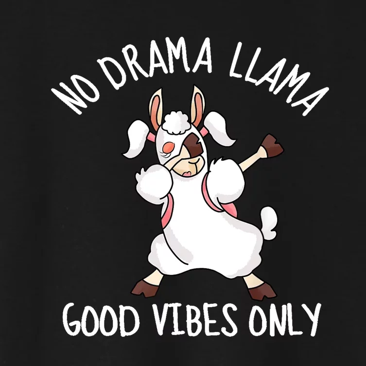 Llama Love Good Vibes Dabbing School Girl Teens Gift Women's Crop Top Tee