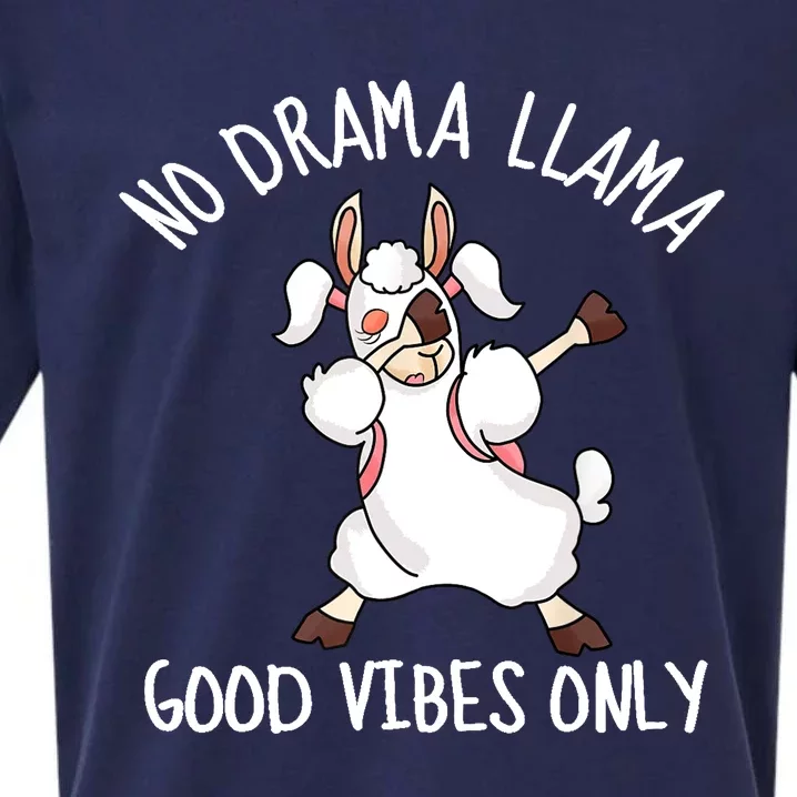 Llama Love Good Vibes Dabbing School Girl Teens Gift Sueded Cloud Jersey T-Shirt