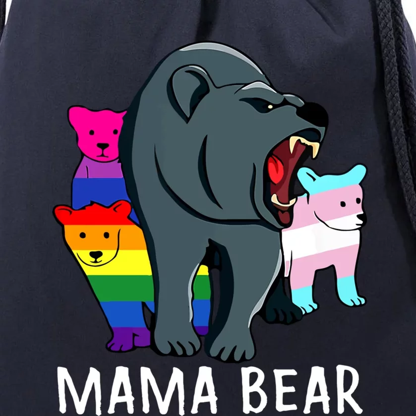 Lgbt Lesbian Gay Lgbt Dad Mom Parents Papa Bear Mama Bear Cute Gift Drawstring Bag