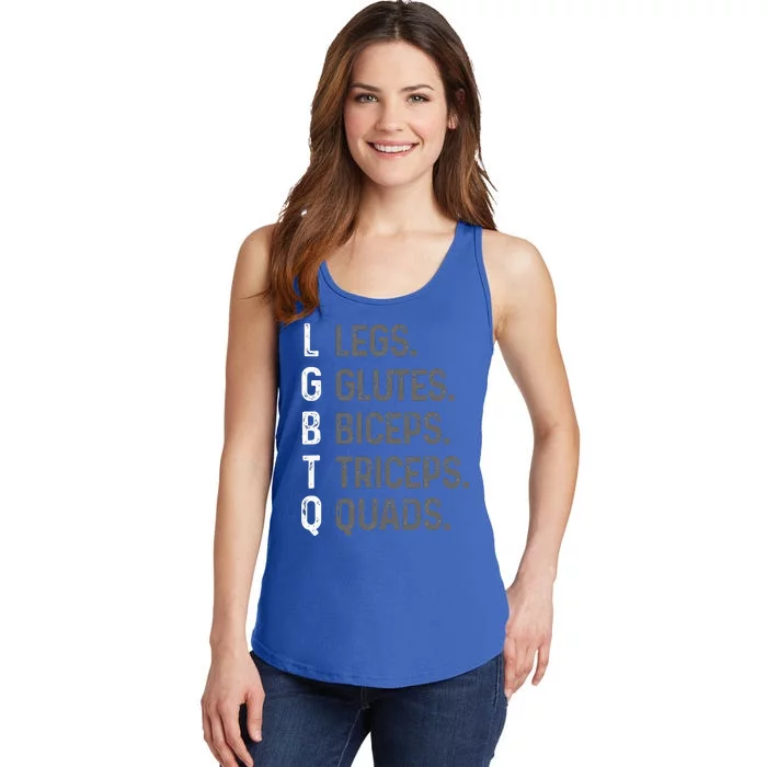 Lgbtq Legs Glutes Biceps Triceps Quads Gym Ladies Essential Tank