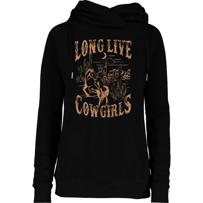 Long Live Howdy Rodeo Western Country Southern Cowgirls Womens Funnel Neck Pullover Hood