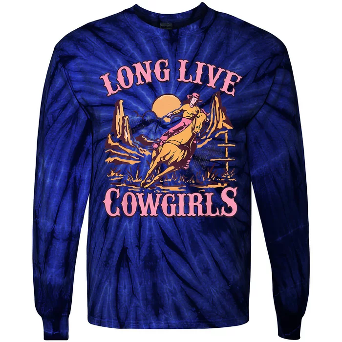 Long Live Howdy Rodeo Western Country Southern Cowgirls Tie-Dye Long Sleeve Shirt