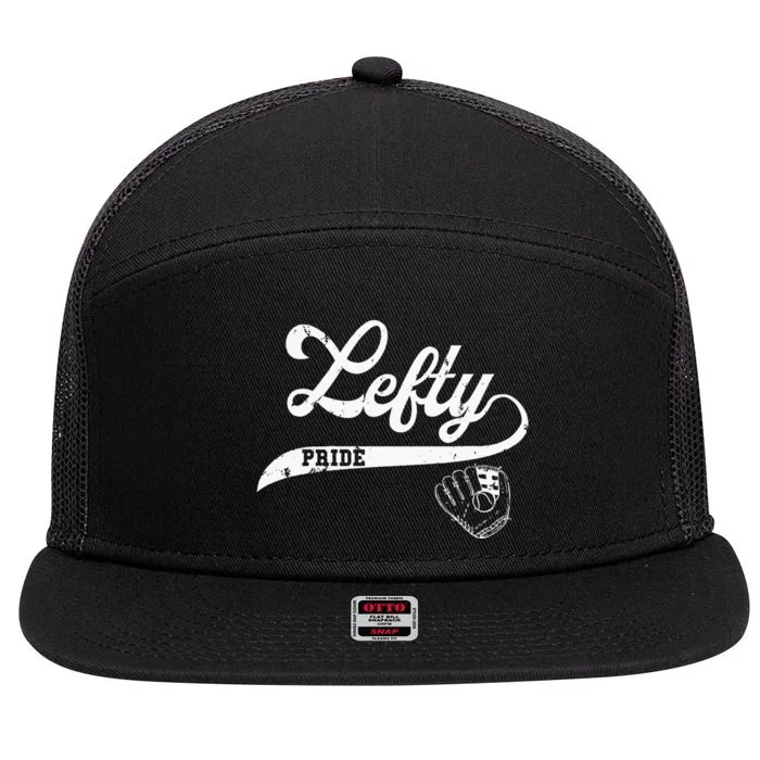 Lefty Left Handed Baseball Softball Proud Women 7 Panel Mesh Trucker Snapback Hat