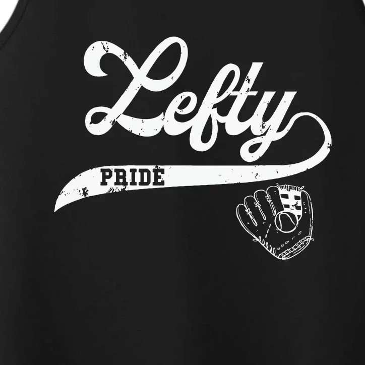 Lefty Left Handed Baseball Softball Proud Women Performance Tank