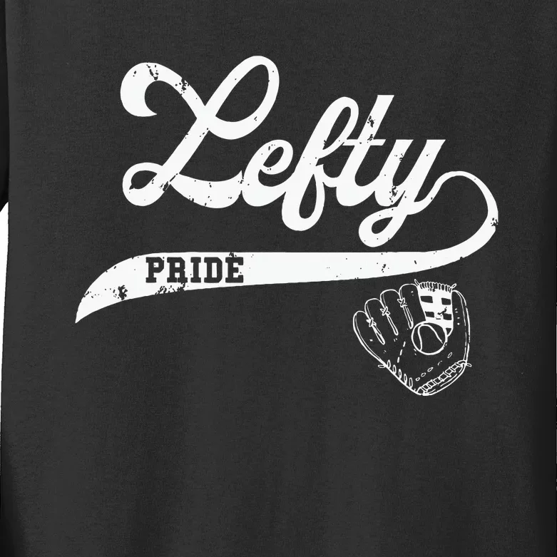 Lefty Left Handed Baseball Softball Proud Women Kids Long Sleeve Shirt