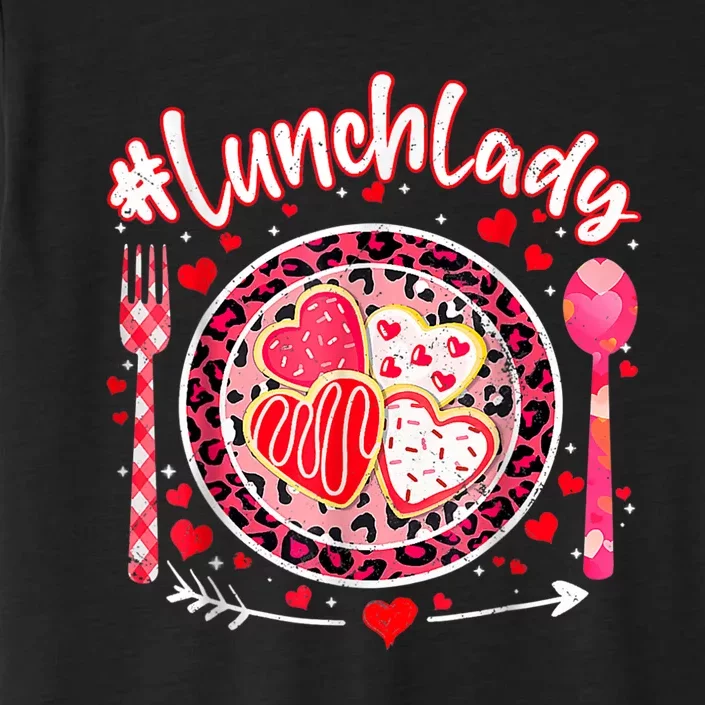 Lunch Lady Happy ValentineS Day Cafeteria Worker ChromaSoft Performance T-Shirt