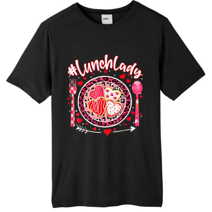 Lunch Lady Happy ValentineS Day Cafeteria Worker ChromaSoft Performance T-Shirt