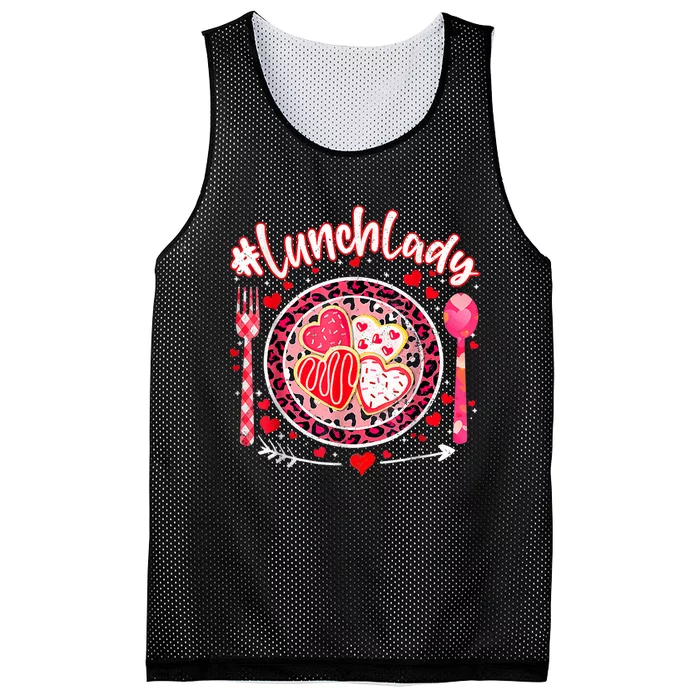 Lunch Lady Happy ValentineS Day Cafeteria Worker Mesh Reversible Basketball Jersey Tank