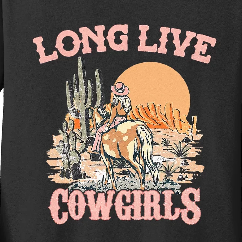 Long Live Howdy Rodeo Western Country Southern Cow Kids Long Sleeve Shirt