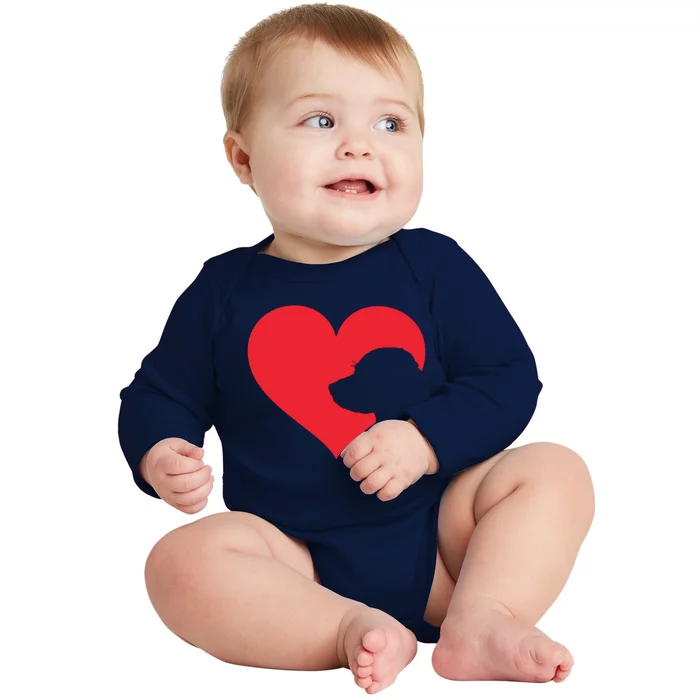 Labrador Love Heart For Women Girl Who Love Labrador Dogs Baby Long Sleeve Bodysuit