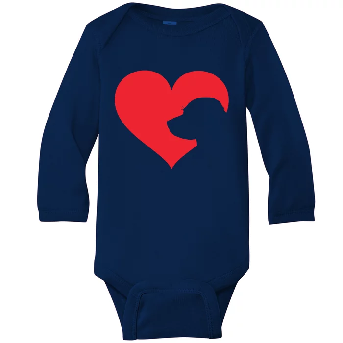 Labrador Love Heart For Women Girl Who Love Labrador Dogs Baby Long Sleeve Bodysuit