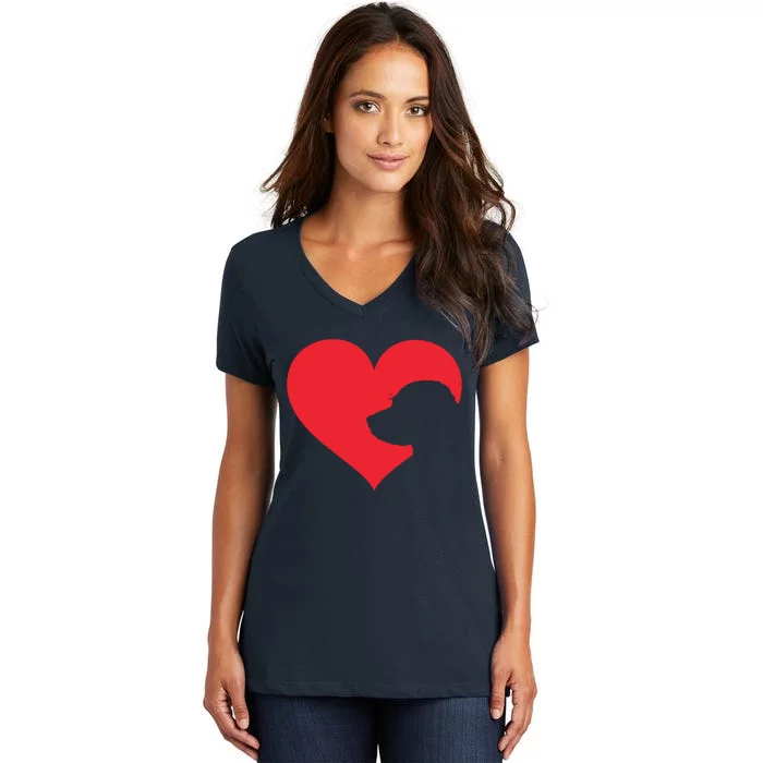 Labrador Love Heart For Women Girl Who Love Labrador Dogs Women's V-Neck T-Shirt