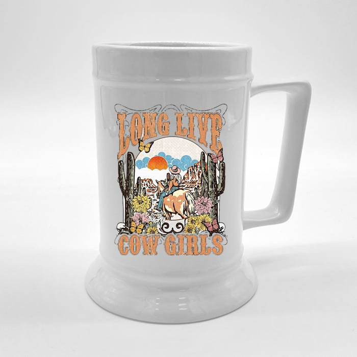 Long Live Howdy Rodeo Western Country Southern Cowgirls Front & Back Beer Stein