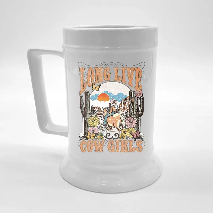 Long Live Howdy Rodeo Western Country Southern Cowgirls Front & Back Beer Stein