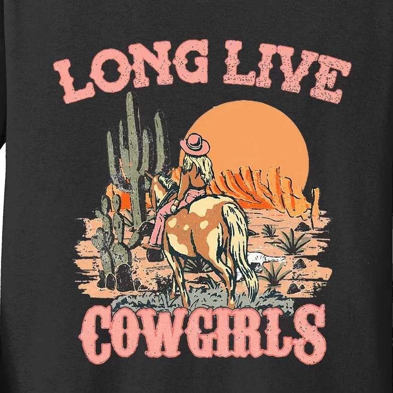 Long Live Howdy Rodeo Western Country Southern Cow Wo Kids Long Sleeve Shirt