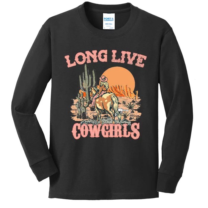 Long Live Howdy Rodeo Western Country Southern Cow Wo Kids Long Sleeve Shirt