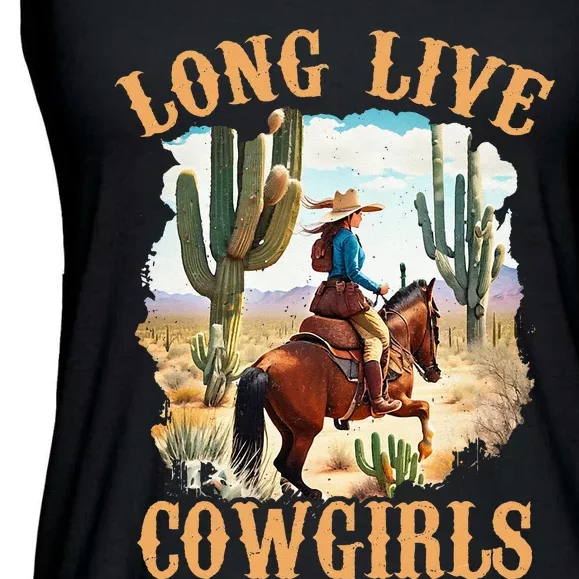 Long Live Howdy Rodeo Western Country Southern Cowgirls Ladies Essential Flowy Tank