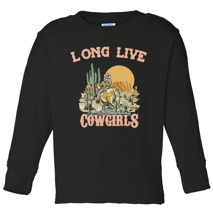 Long Live Howdy Rodeo Western Country Southern Cow Toddler Long Sleeve Shirt