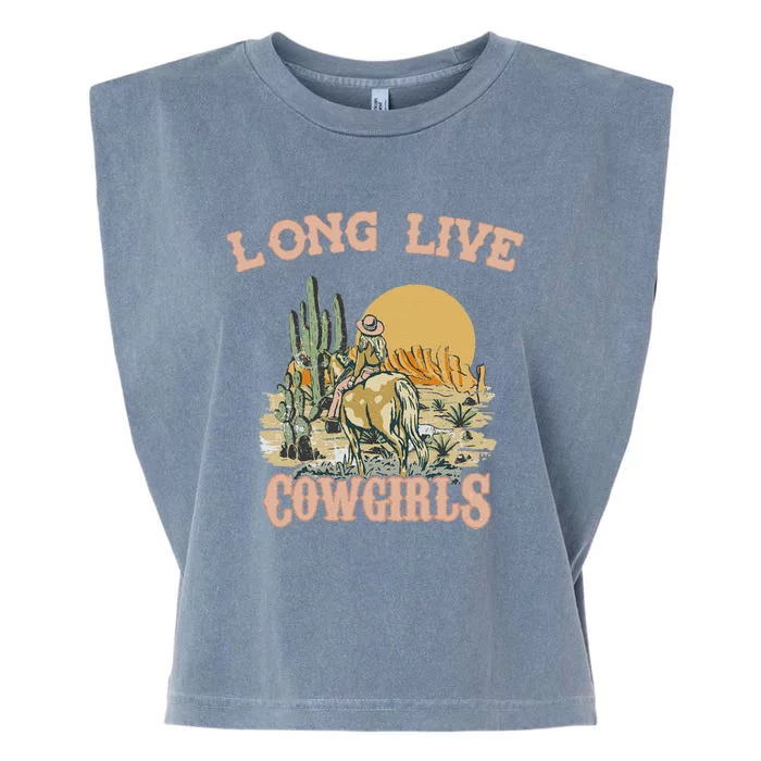 Long Live Howdy Rodeo Western Country Southern Cow Garment-Dyed Women's Muscle Tee