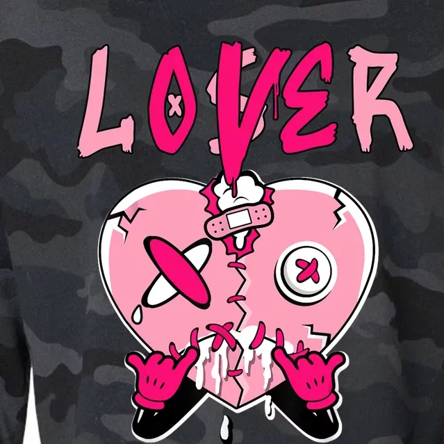 Loser Lover Heart Dripping Low Triple Pink Matching Cropped Pullover Crew