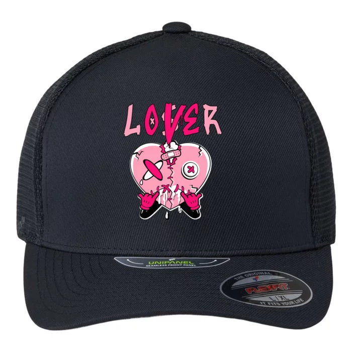 Loser Lover Heart Dripping Low Triple Pink Matching Flexfit Unipanel Trucker Cap