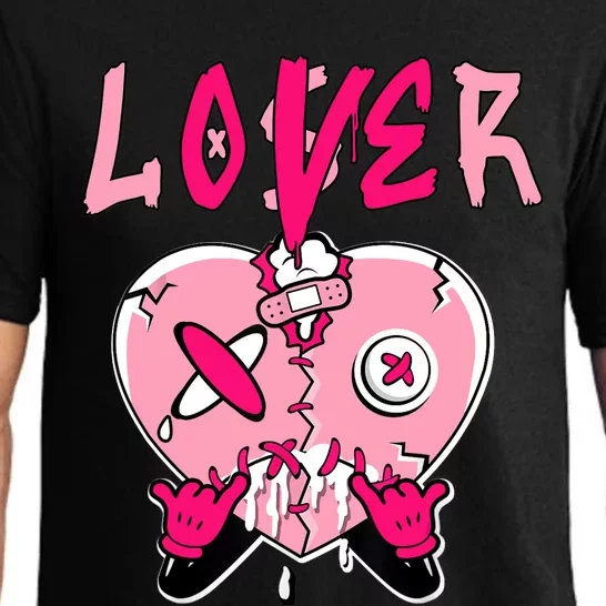 Loser Lover Heart Dripping Low Triple Pink Matching Pajama Set