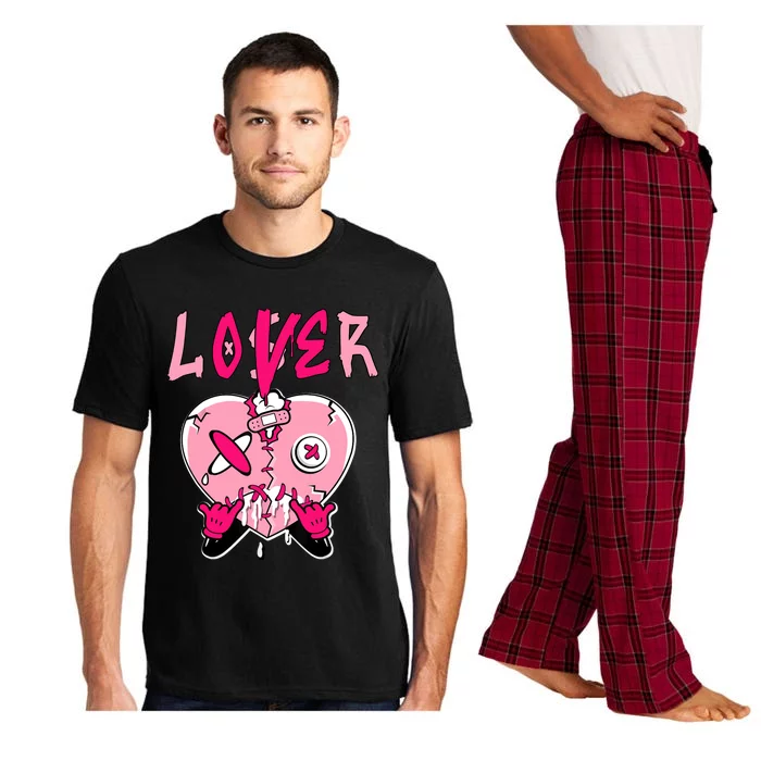 Loser Lover Heart Dripping Low Triple Pink Matching Pajama Set