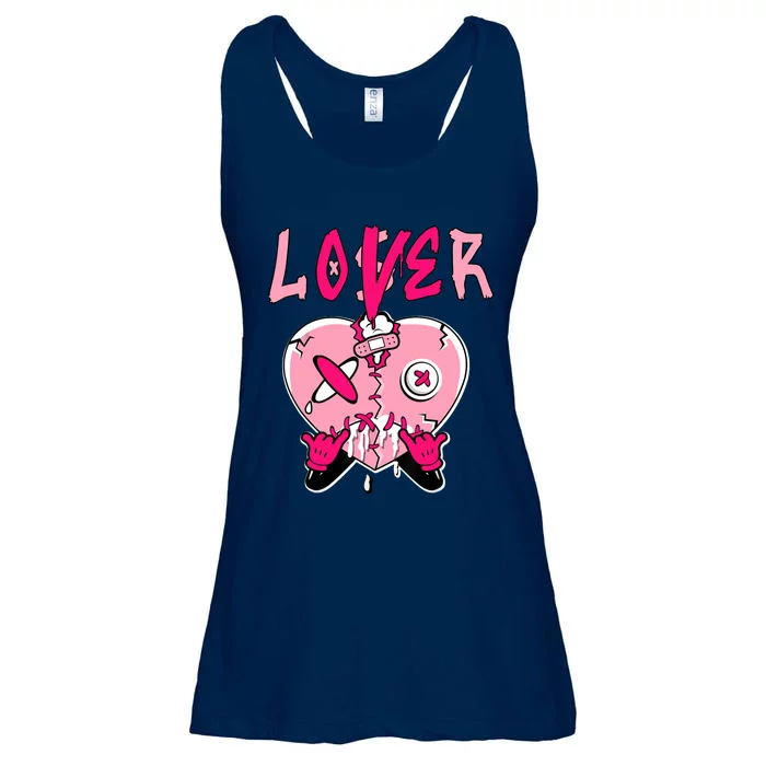 Loser Lover Heart Dripping Low Triple Pink Matching Ladies Essential Flowy Tank