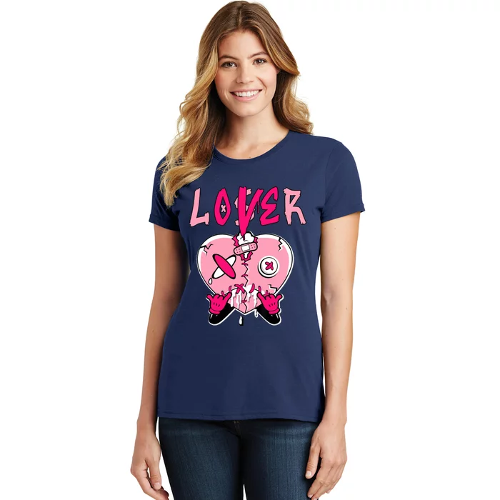 Loser Lover Heart Dripping Low Triple Pink Matching Women's T-Shirt