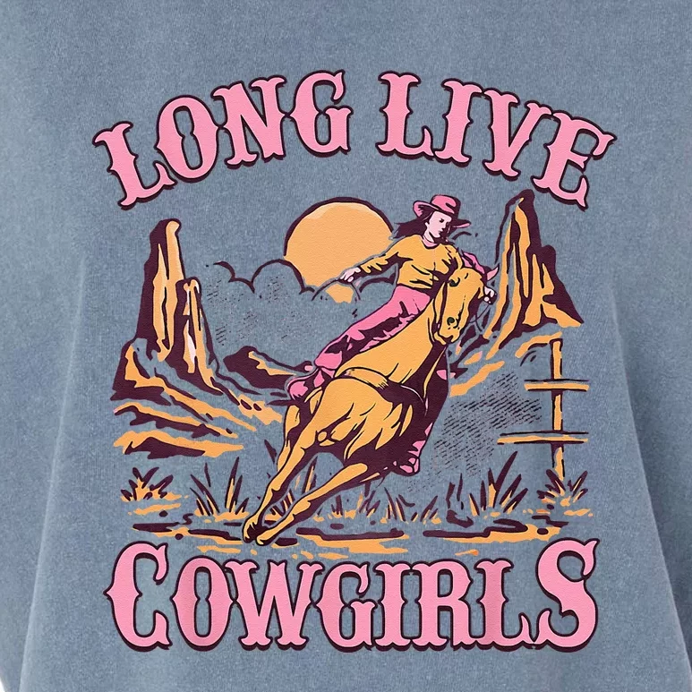 Long Live Howdy Rodeo Western Country Southern Cowgirls Garment-Dyed Women's Muscle Tee