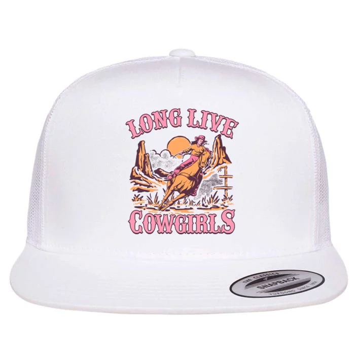 Long Live Howdy Rodeo Western Country Southern Cowgirls Flat Bill Trucker Hat