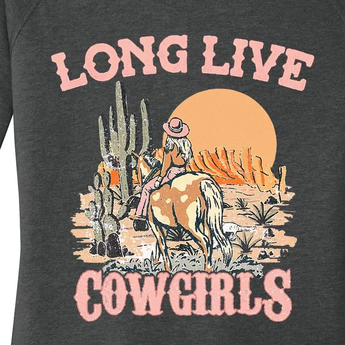 Long Live Howdy Rodeo Western Country Southern Cowgirls Women's Perfect Tri Tunic Long Sleeve Shirt