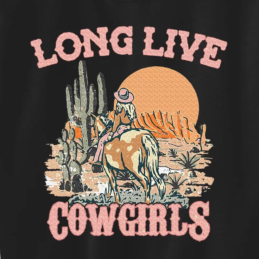 Long Live Howdy Rodeo Western Country Southern Cowgirl Kids Sweatshirt