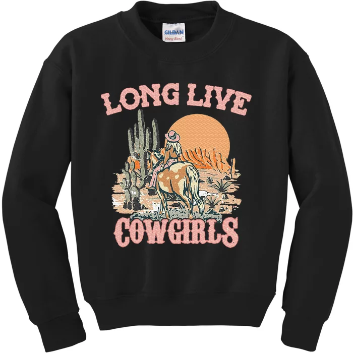 Long Live Howdy Rodeo Western Country Southern Cowgirl Kids Sweatshirt