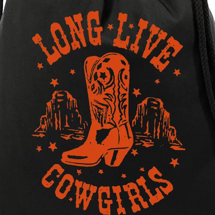 Long Live Howdy Rodeo Western Country Southern Cow Drawstring Bag