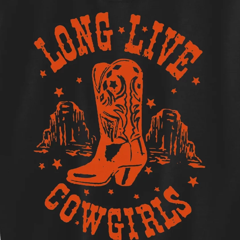 Long Live Howdy Rodeo Western Country Southern Cow Kids Sweatshirt