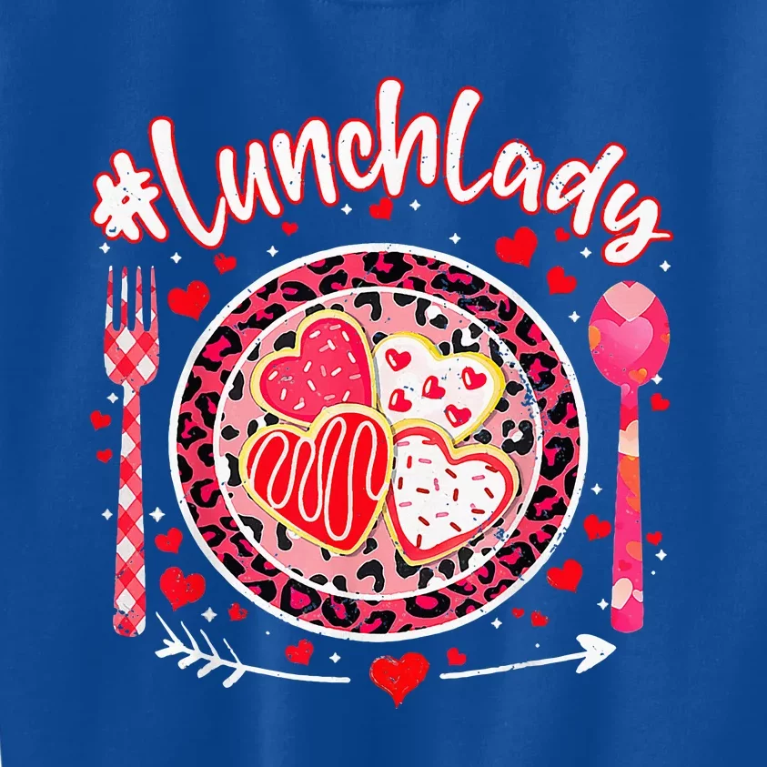 Lunch Lady Happy Valentine's Day Cafeteria Worker Kids Sweatshirt