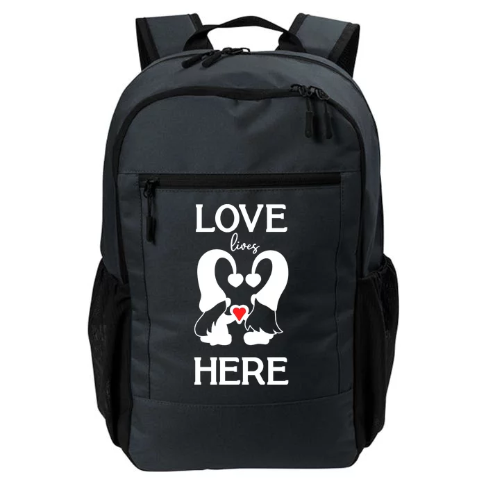 Love Lives Here Happy Valentines Gnome Heart Daily Commute Backpack