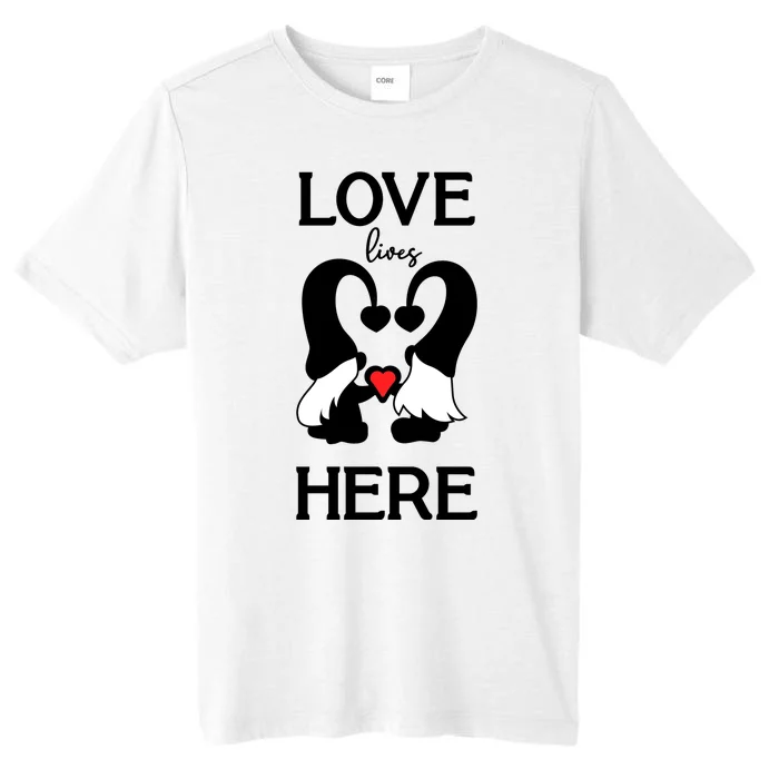 Love Lives Here Happy Valentines Gnome Heart ChromaSoft Performance T-Shirt