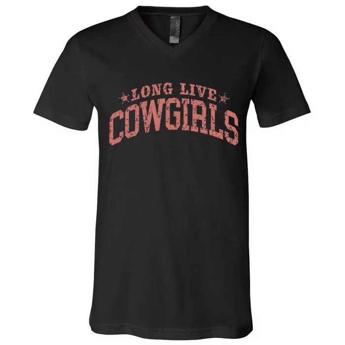 Long Live Howdy Rodeo Western Country Southern Cowgirls V-Neck T-Shirt