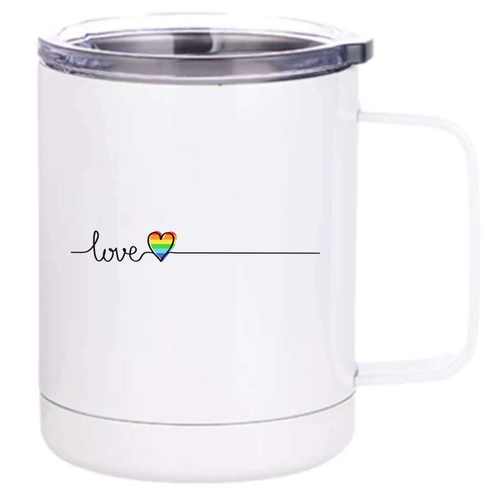 Love LGBTQ Heartbeat Front & Back 12oz Stainless Steel Tumbler Cup