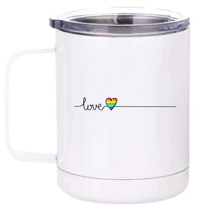 Love LGBTQ Heartbeat Front & Back 12oz Stainless Steel Tumbler Cup