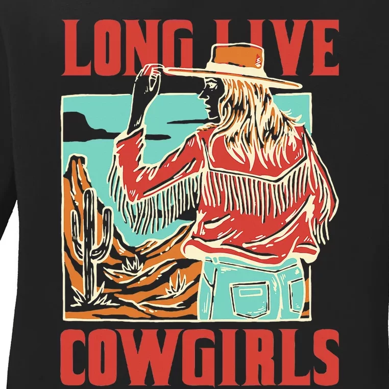 Long Live Howdy Cowgirl Western Country Cowboy Ladies Long Sleeve Shirt