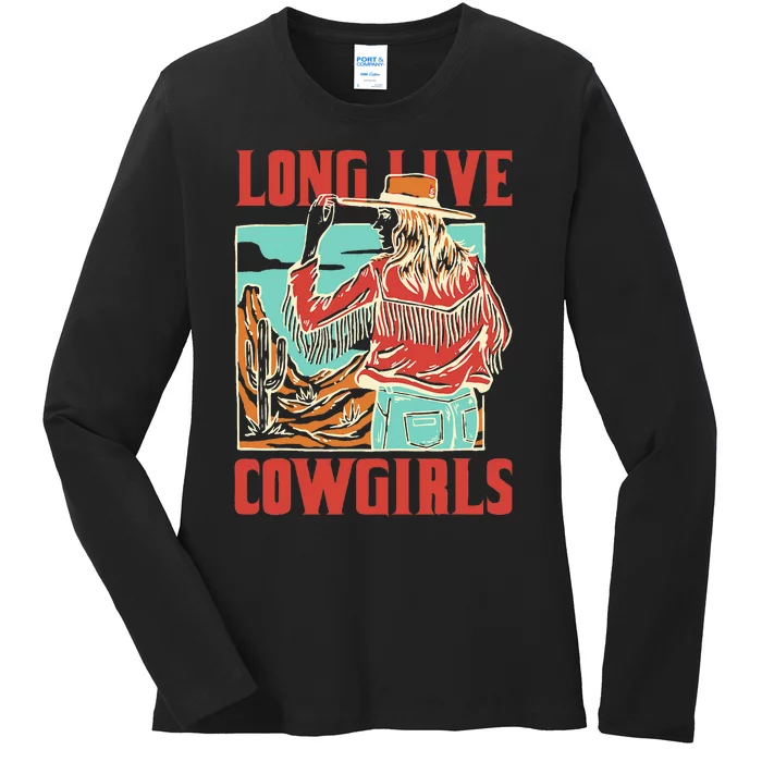 Long Live Howdy Cowgirl Western Country Cowboy Ladies Long Sleeve Shirt