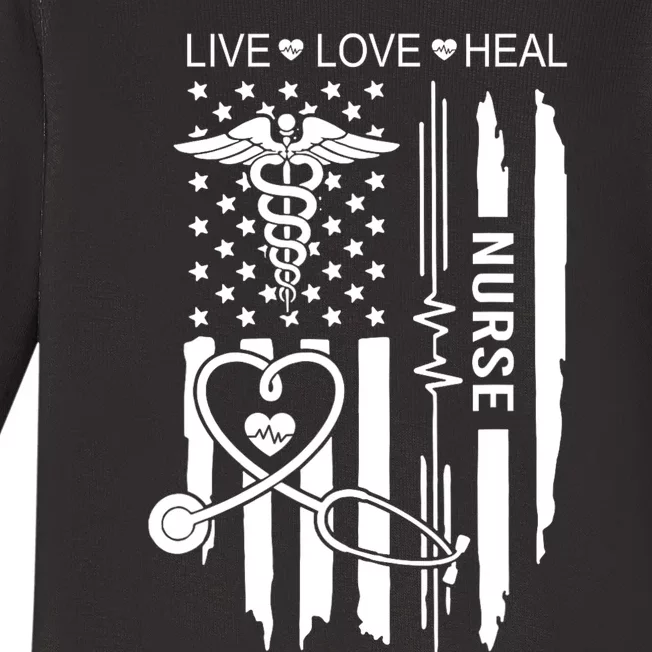 Live Love Heal Nurse Week Gift Nurse Nurse Gift Appreciation Nurse Baby Long Sleeve Bodysuit