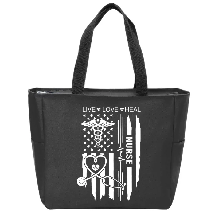 Live Love Heal Nurse Week Gift Nurse Nurse Gift Appreciation Nurse Zip Tote Bag