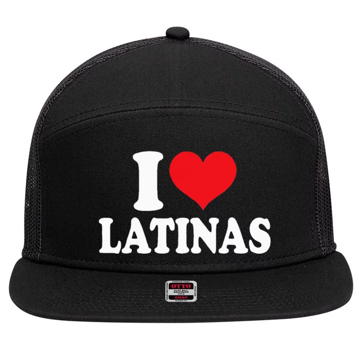 Latinas Love Heart shaped Latin Pride Design 7 Panel Mesh Trucker Snapback Hat