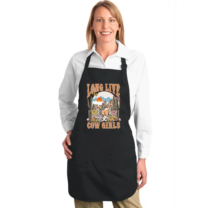 Long Live Howdy Rodeo Western Country Southern Cowgirl Full-Length Apron With Pocket