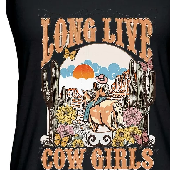 Long Live Howdy Rodeo Western Country Southern Cowgirl Ladies Essential Flowy Tank